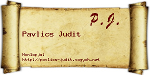 Pavlics Judit névjegykártya